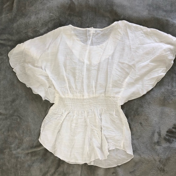 White boho batwing top - Picture 4 of 5